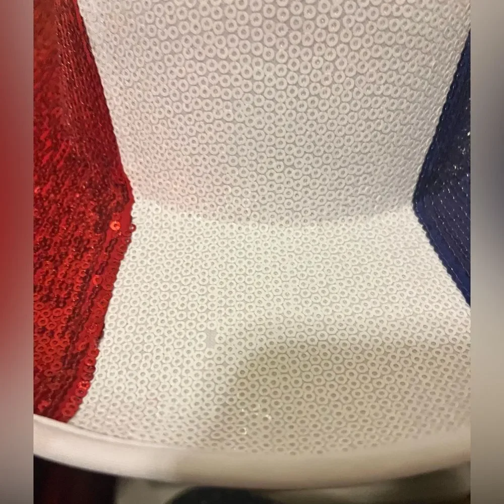 Patriotic Sequin Cowboy Hat - White, Red & Blue